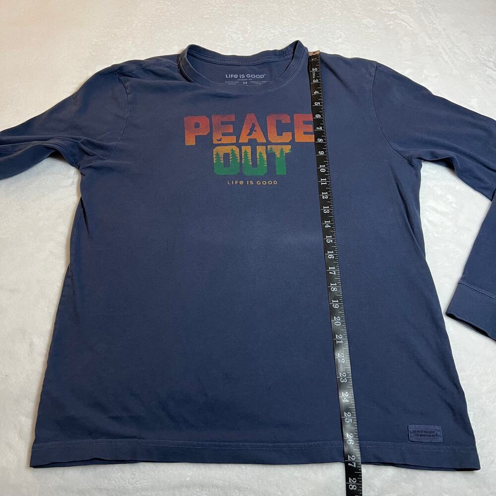 Life Is Good Men's "Peace Out" Long Sleeve Crusher Tee Size Med Outdoors Casual - Picture 7 of 10